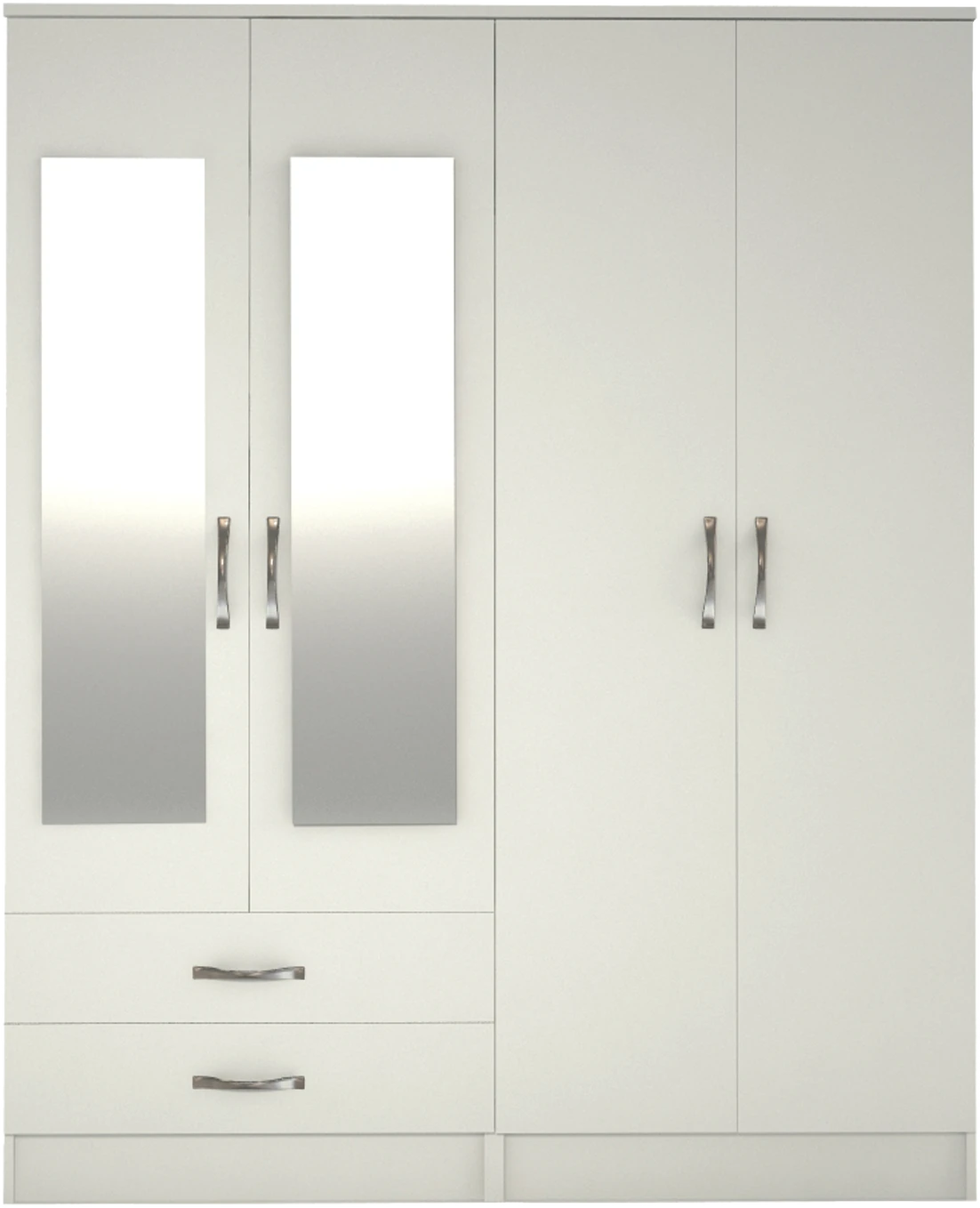 4 Door 2 Drawer Mirrored Wardrobe