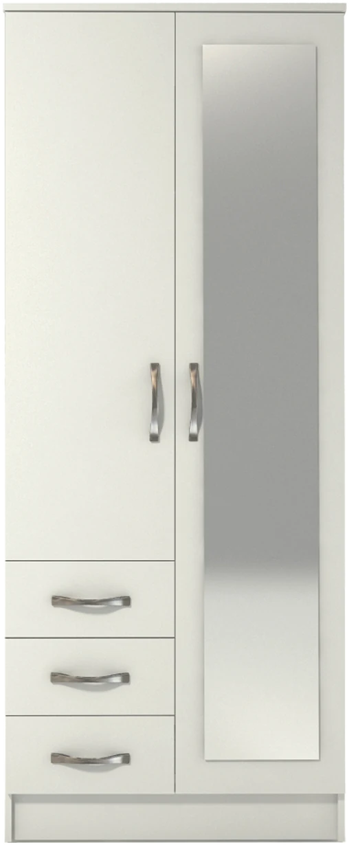 2 Door 3 Drawer Combo Long Mirrored Wardrobe