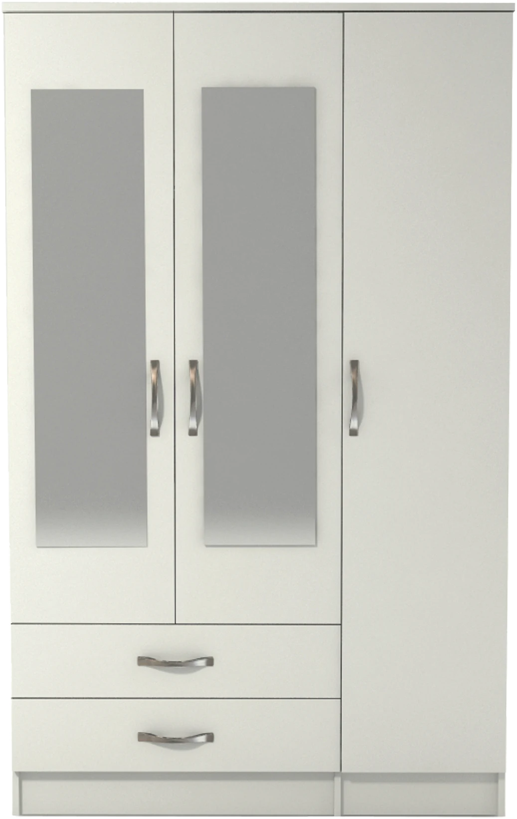 3 Door 2 Drawer Mirrored Wardrobe