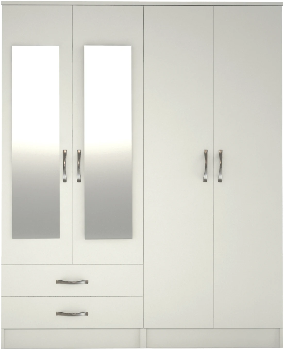 4 Door 2 Drawer Mirrored Wardrobe
