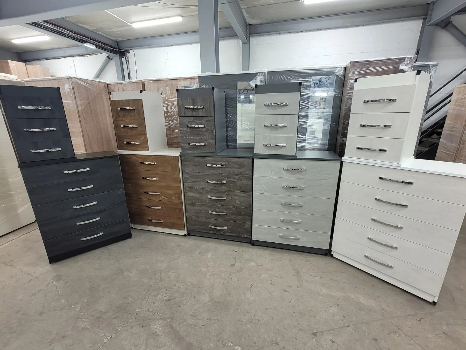 Range of chests and tallboys ready for delivery