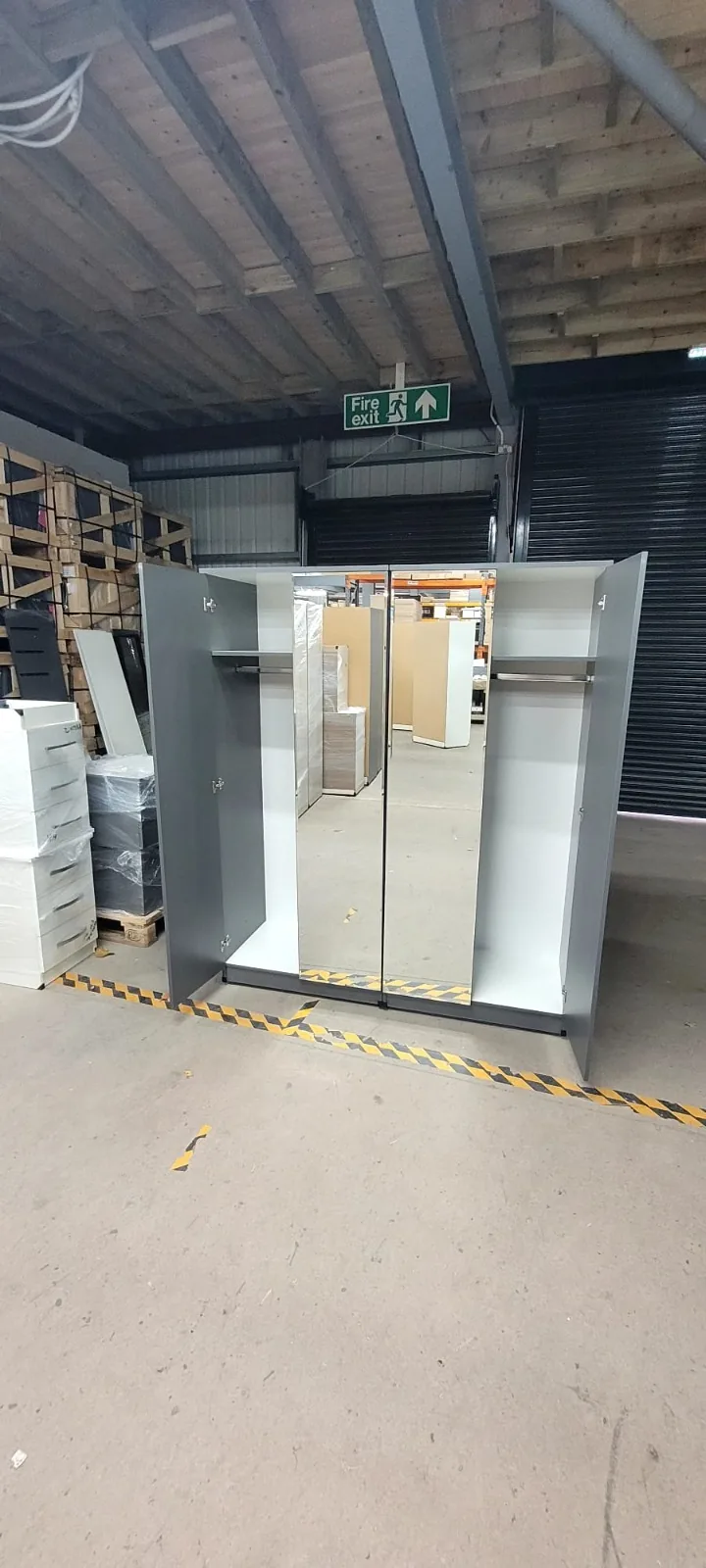 Bedroom set with wardrobe, chest and bedside units