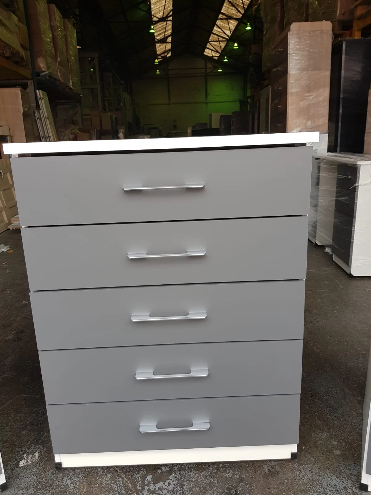 Wardrobe with integrated dressing mirror